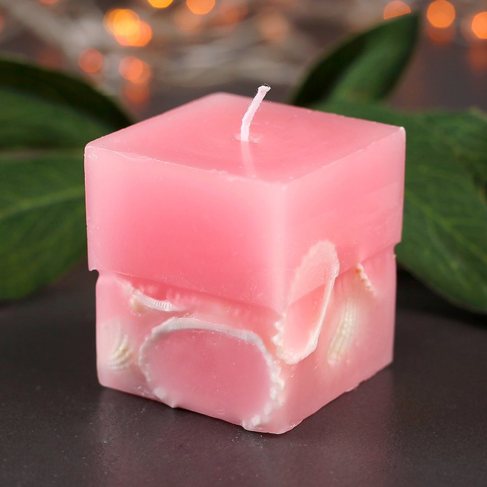 Свеча куб, 5х5х5,5см, "Морская"