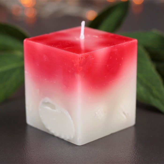 Свеча куб, 5х5х5см, "Морская мозаика"