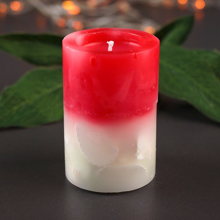 Свеча цилиндр, 5х7,5см, "Морская мозаика"