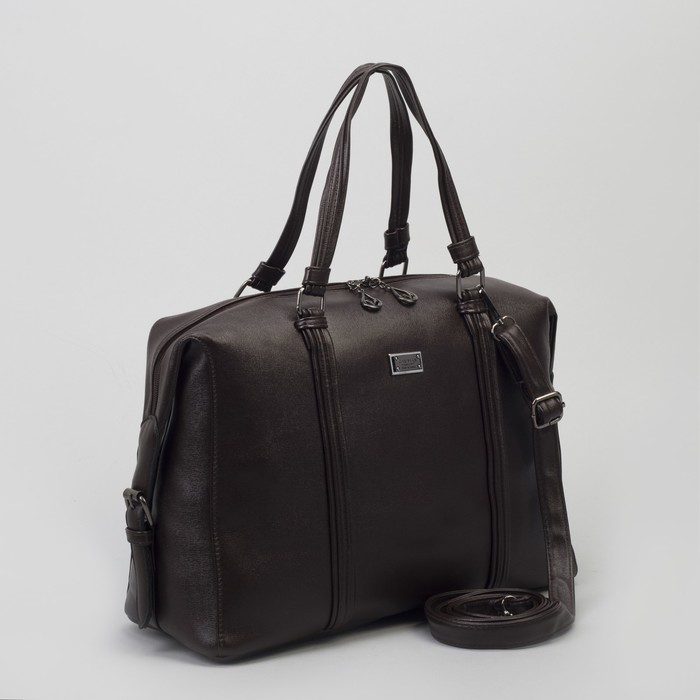 Сумка женская, отдел на молнии, наружный карман, длинный ремень, цвет кофе