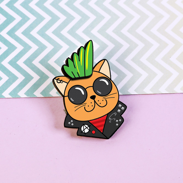 Значок многослойный "Rock'n'Cat"