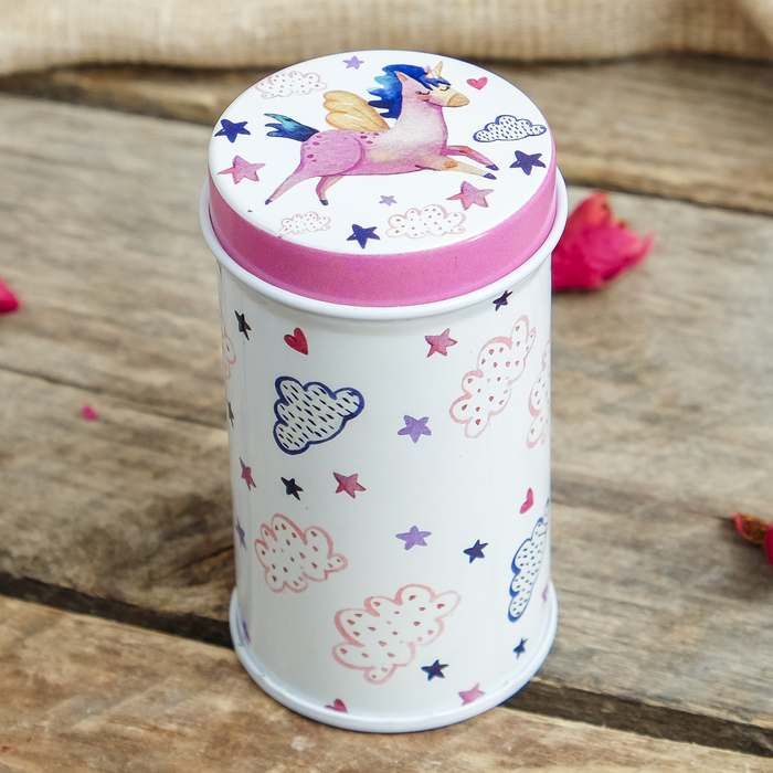 Шкатулка металл "Единороги и радуга" МИКС 7,5х4х4 см