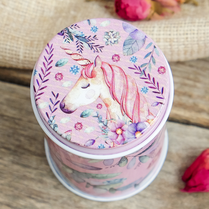 Шкатулка металл "Единороги и радуга" МИКС 7,5х4х4 см
