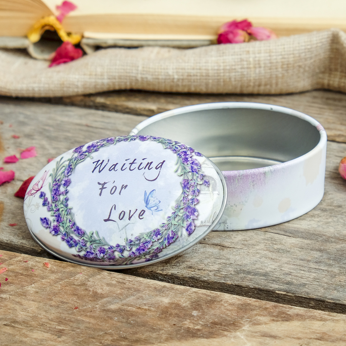 Шкатулка металл овал "Лаванда" МИКС 3х7х5 см