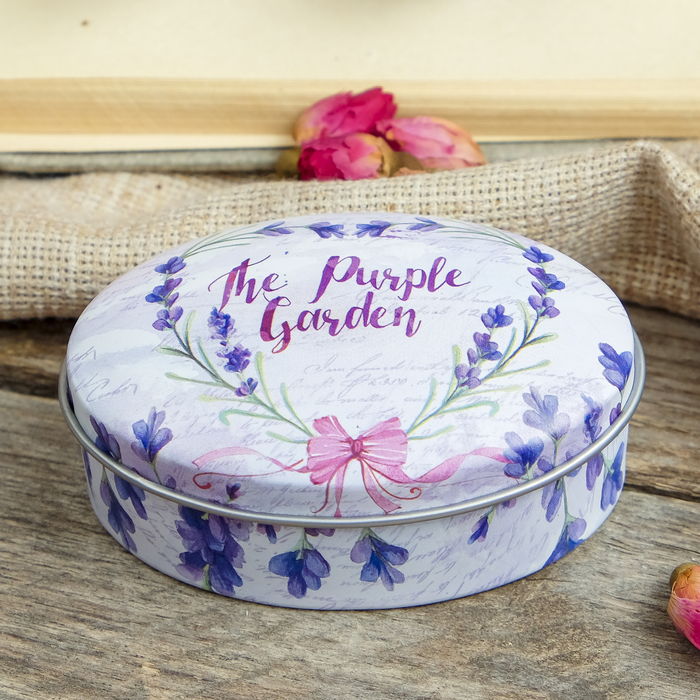 Шкатулка металл овал "Лаванда" МИКС 3х7х5 см