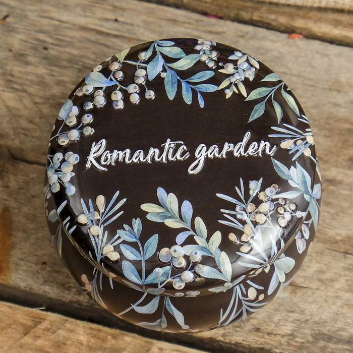 Шкатулка металл круг "Романтичный сад" 5х7х7 см