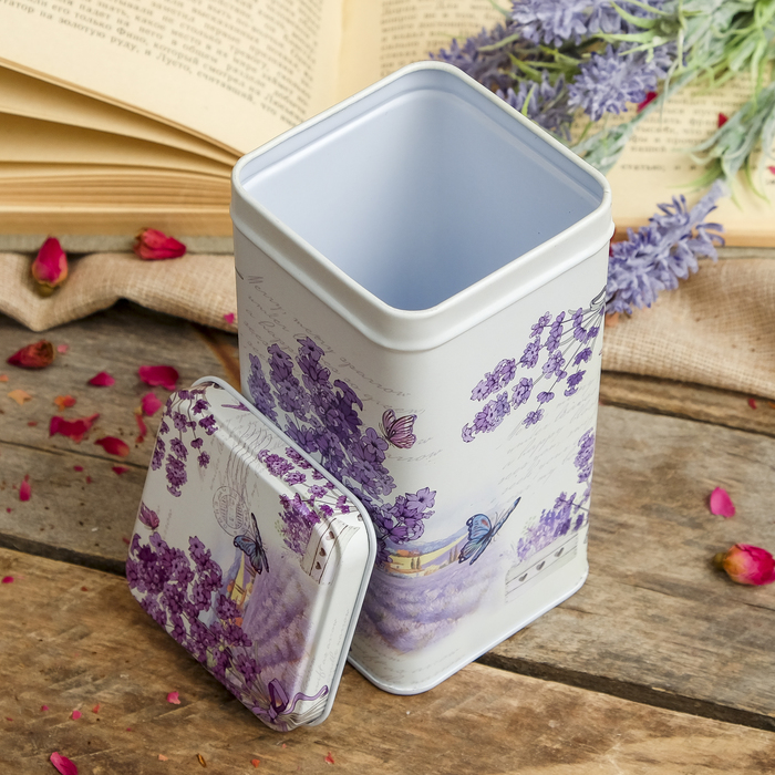 Шкатулка металл "Поле с лавандой" 14,5х7х7 см