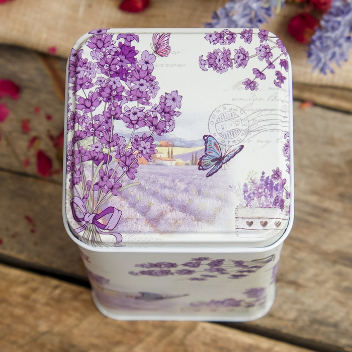 Шкатулка металл "Поле с лавандой" 14,5х7х7 см