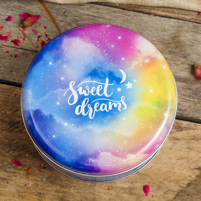 Шкатулка металл круглая "Сладкие мечты" 6х14х14 см