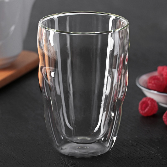 Стакан с двойными стенками 400 мл "Поль. Дуо волнистый"