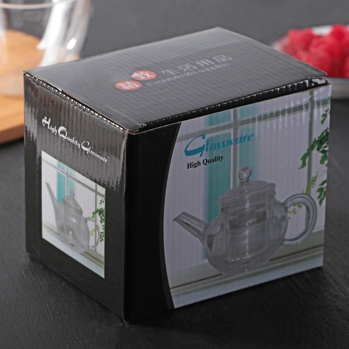 Чайник заварочный 350 мл "Квадро", металлическое сито