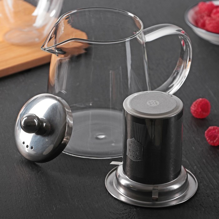 Чайник заварочный 750 мл "Квадро", металлическое сито