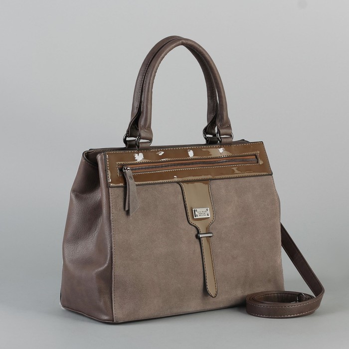 Сумка женская, отдел с перегородкой на молнии, 2 наружных кармана, длинный ремень, цвет хаки