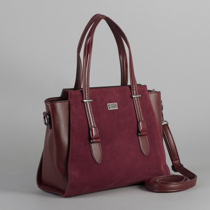 Сумка женская, отдел с перегородкой на молнии, наружный карман, длинный ремень, цвет красный