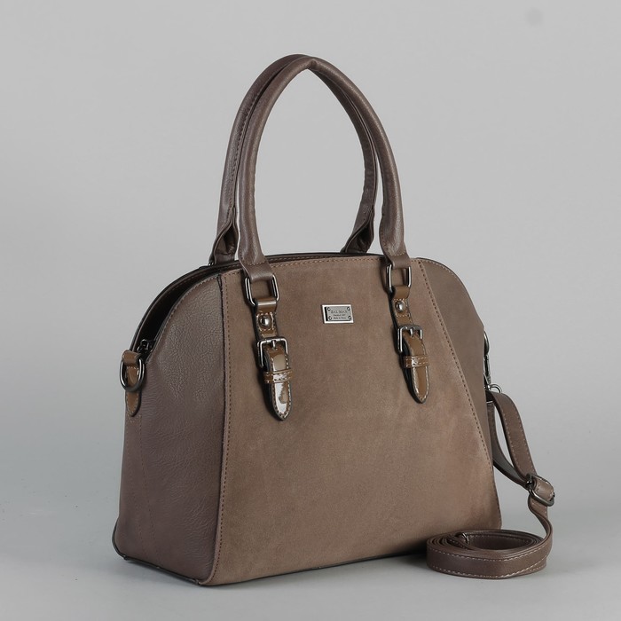 Сумка женская, отдел с перегородкой на молнии, наружный карман, длинный ремень, цвет хаки