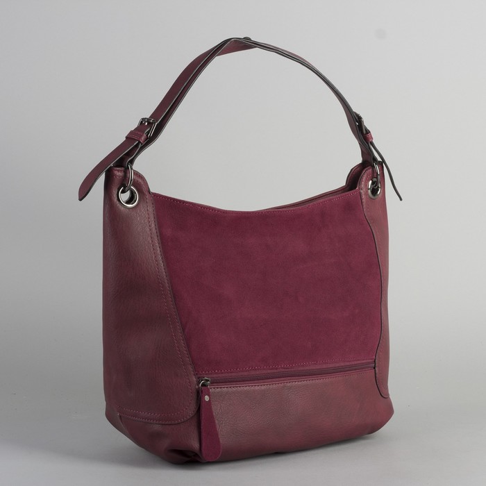 Сумка женская, отдел с перегородкой на молнии, 2 наружных кармана, цвет красный