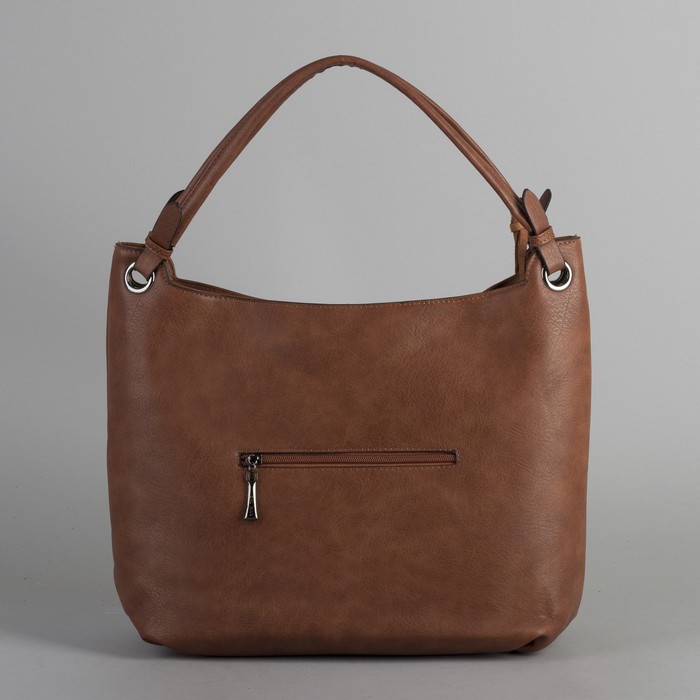 Сумка женская, отдел с перегородкой на молнии, 3 наружных кармана, цвет рыжий