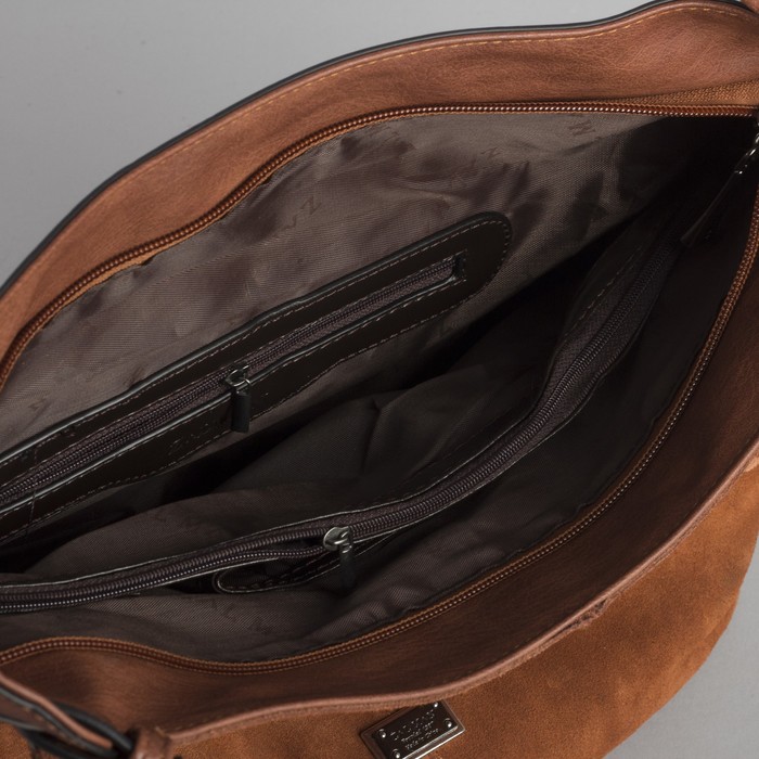 Сумка женская, отдел с перегородкой на молнии, 3 наружных кармана, цвет рыжий