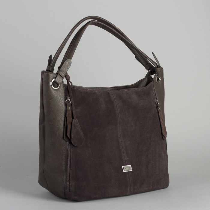 Сумка женская, отдел с перегородкой на молнии, 3 наружных кармана, цвет кофе