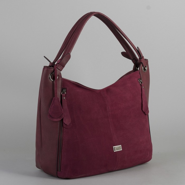 Сумка женская, отдел с перегородкой на молнии, 3 наружных кармана, цвет красный