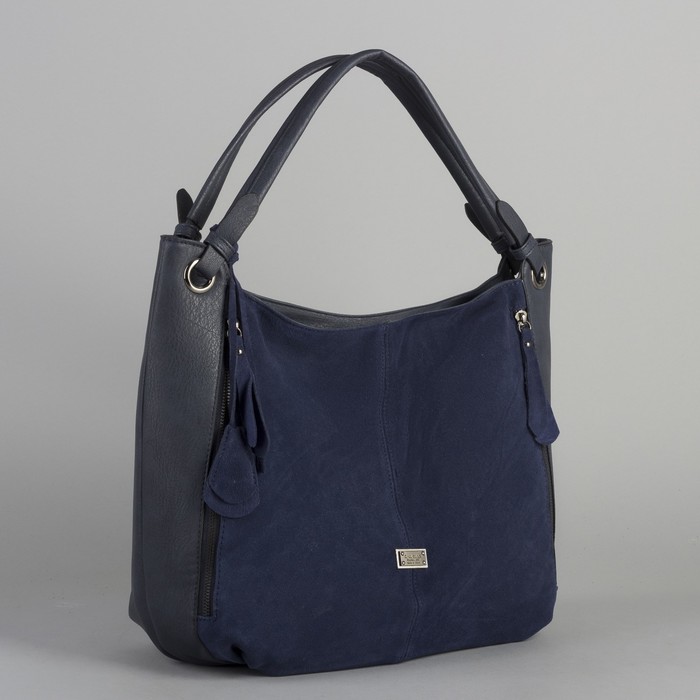 Сумка женская, отдел с перегородкой на молнии, 3 наружных кармана, цвет синий