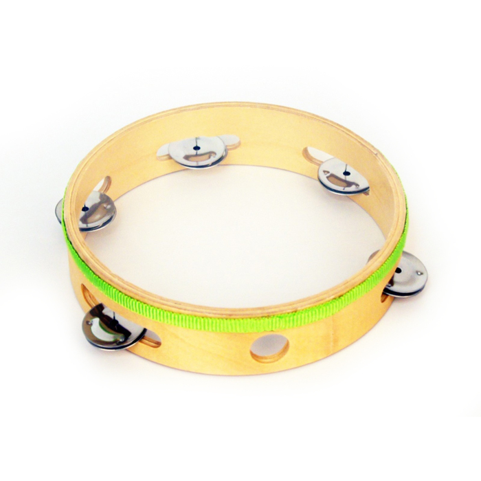 Тамбурин Fleet TH8-5C с 5 бубенцами и прозрачной мембраной, 8 дюймов