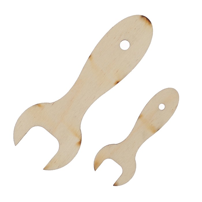 Декоративные элементы для творчества "Ключи №1" из фанеры (набор 2 шт) 8х3 см, 5х2 см