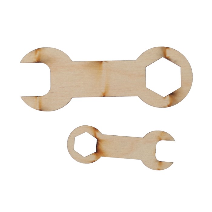 Декоративные элементы для творчества "Ключи №2" из фанеры (набор 2 шт) 8х3 см, 5х2 см
