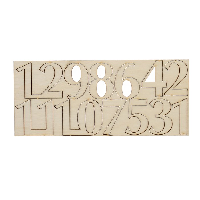Набор цифр для часов "Классика" из фанеры, высота цифры 3 см