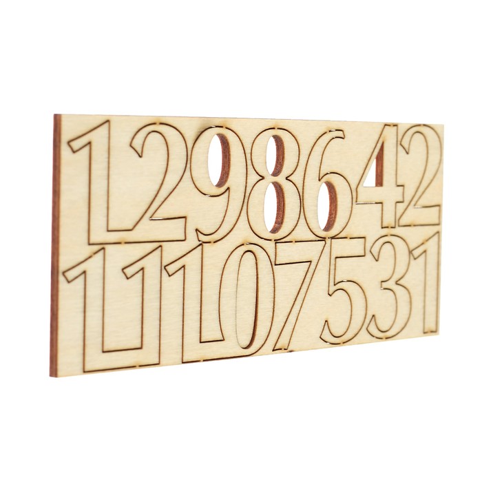 Набор цифр для часов "Классика" из фанеры, высота цифры 3 см