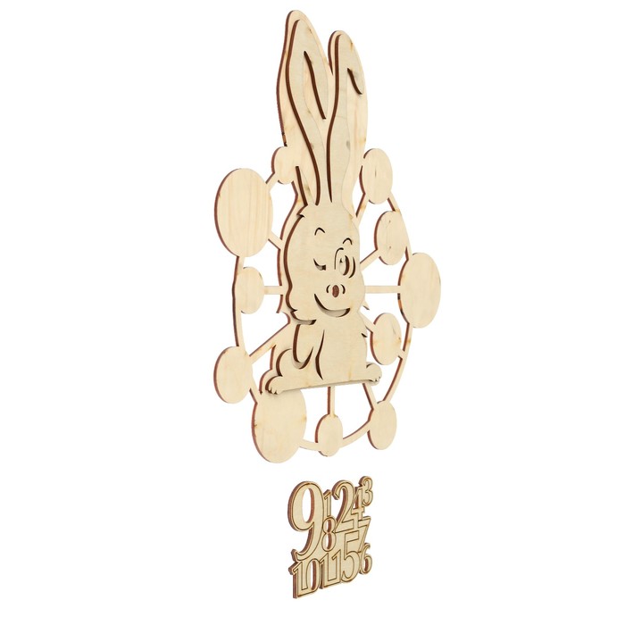 Основа для часов "Заяц" из фанеры, набор 3 детали 30х26 см