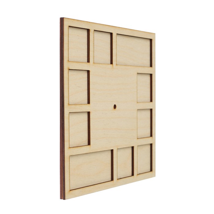 Основа для часов "Ячейки" из фанеры, 21х21 см, ячейки 4х4 см, 9х4 см набор 2 детали