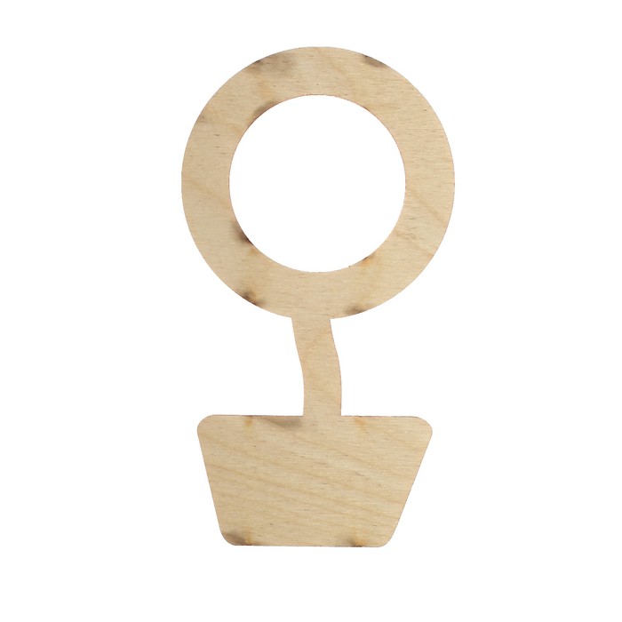 Топиарий для творчества "Кольцо" из фанеры, 7х14 см, d=7 см, отверстие 4,5 см