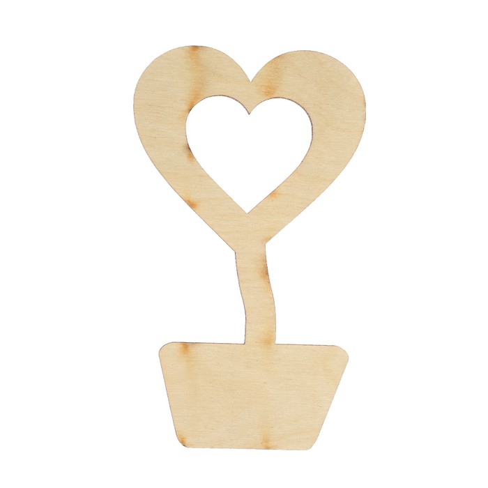 Топиарий для творчества "Сердце полое" из фанеры, 7,5х14 см, d=8 cм