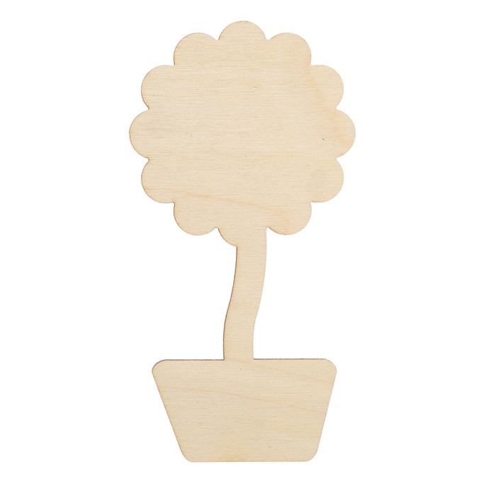 Топиарий для творчества "Цветочек" из фанеры, 7,5х14 см, d=8 cм