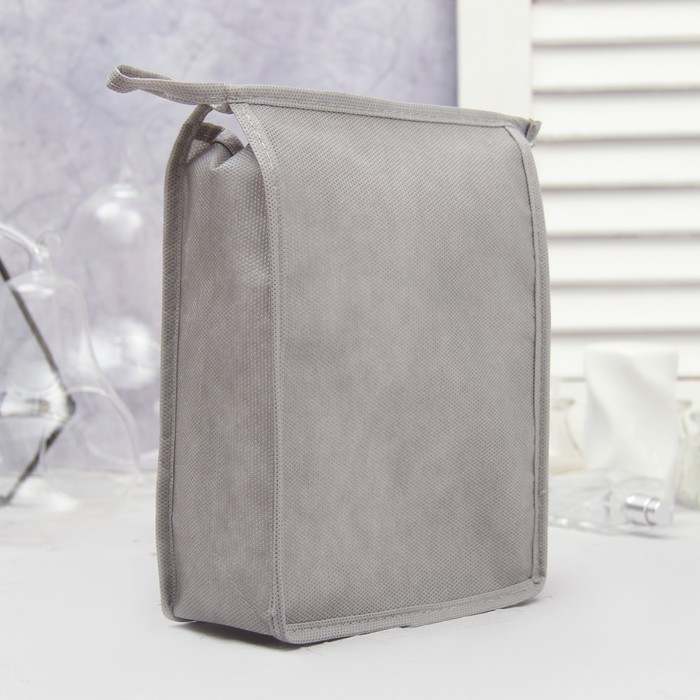 Сумка-косметичка, отдел на молнии, цвет серый