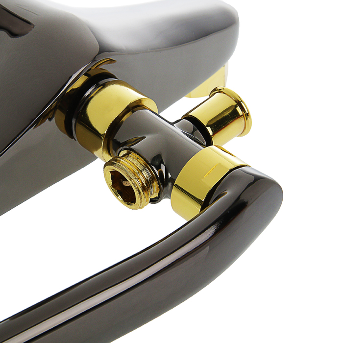 Смеситель для ванны Bayard "МТ 8009-6В S", однорычажный, латунь, цвет графит/золото