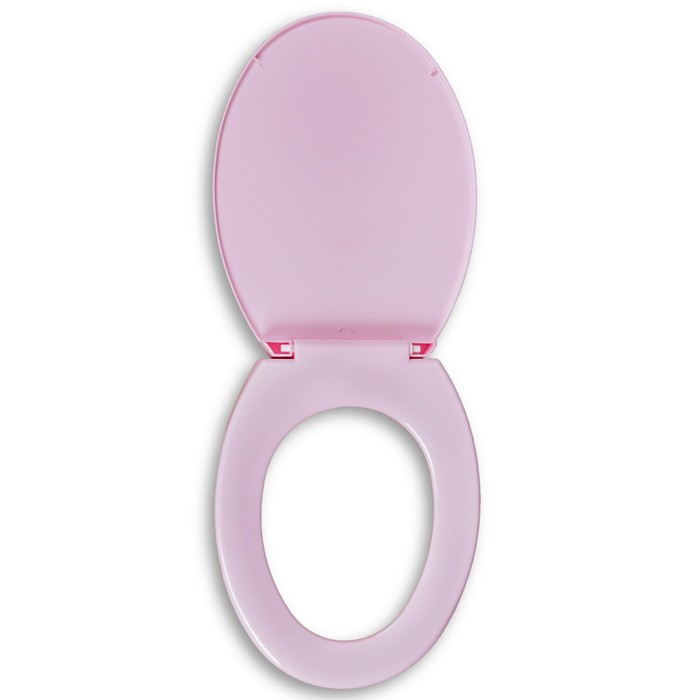 Сиденье для унитаза «Евро», с пластиковыми креплениями, цвет розовый