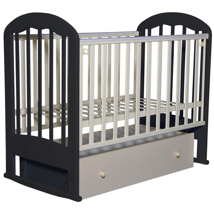 Кровать детская "Любаша 3" маятник поперечный, венге-слоновая кость