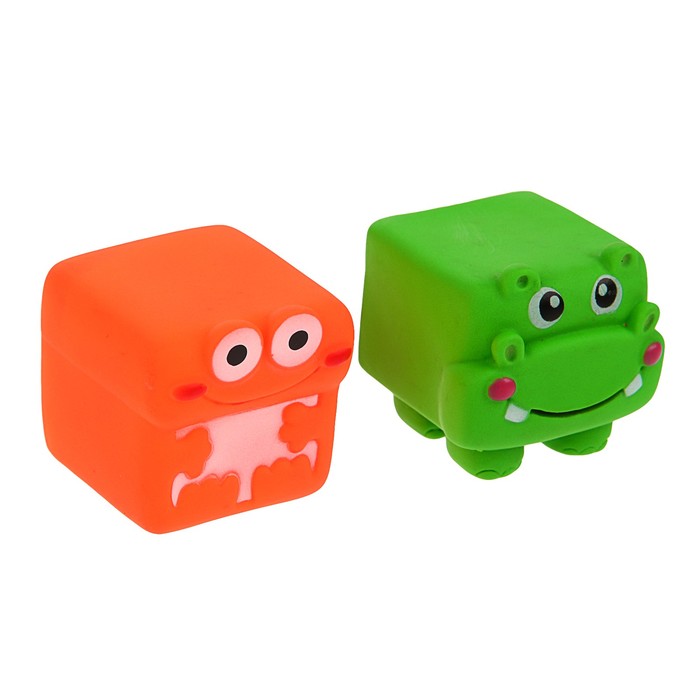 Набор пищалок для ванны «Квадратушки», 2 шт., МИКС