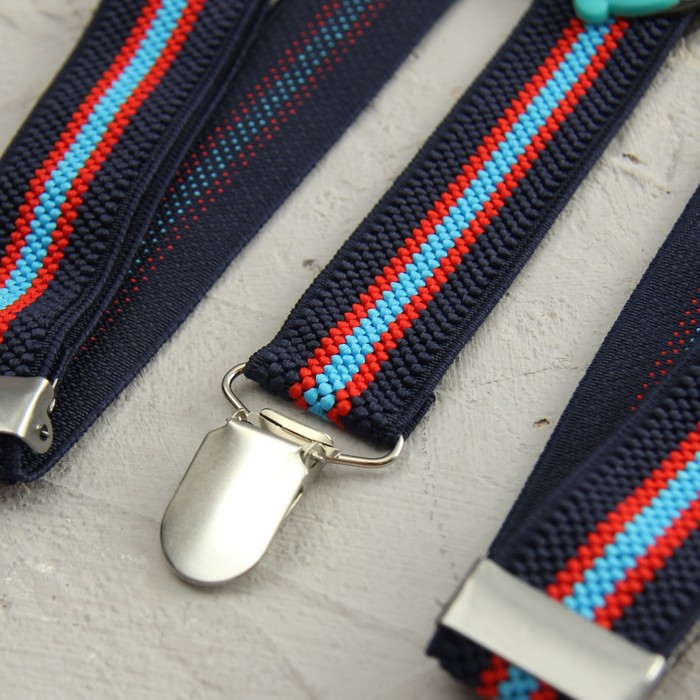 Подтяжки детские «Зайка», цвет синий/красный/голубой