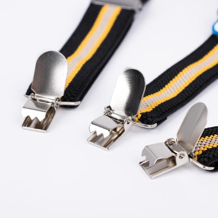 Подтяжки детские «Мишка», цвет чёрный/оранжевый/серый