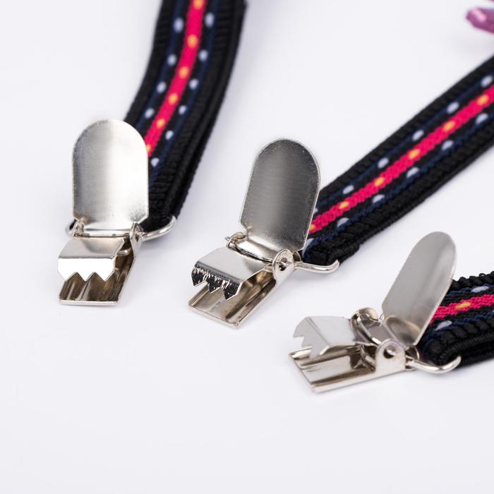 Подтяжки детские «Единорог», цвет чёрный/красный/фиолетовый