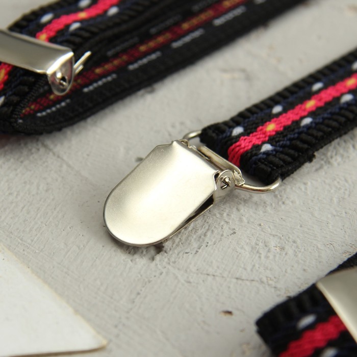 Подтяжки детские «Единорог», цвет чёрный/красный/фиолетовый