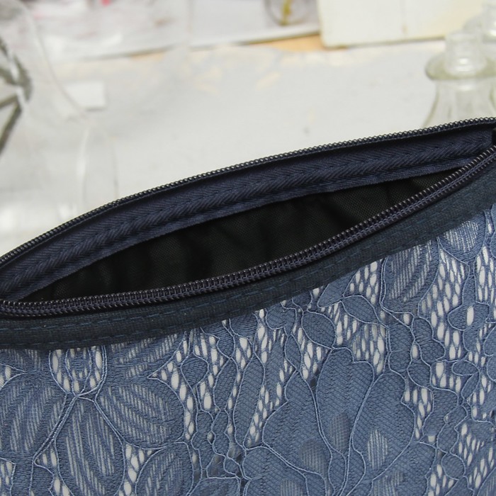 Набор косметичек 2 в 1 «Кружева» , отдел на молнии, цвет синий