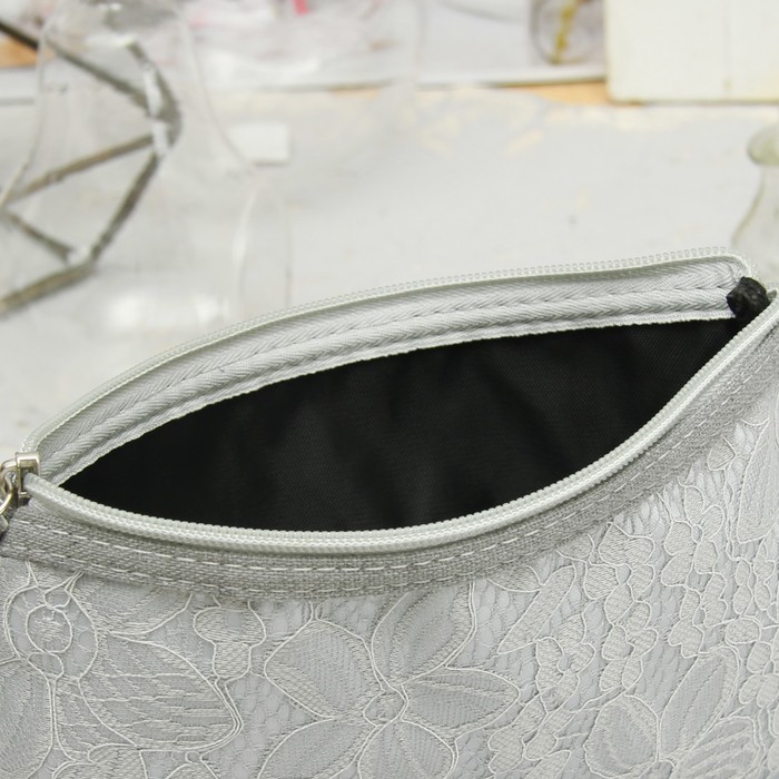 Набор косметичек 2 в 1 «Кружева» , отдел на молнии, цвет серый