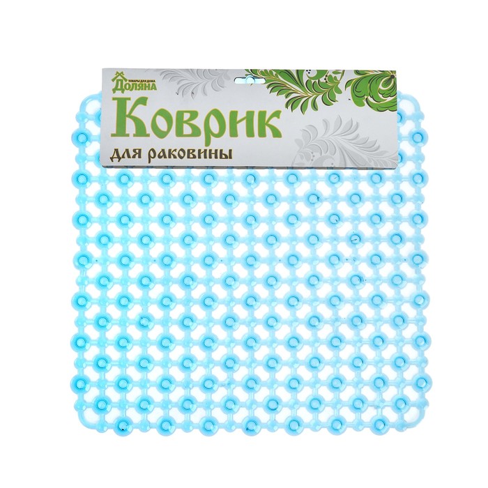 Коврик в раковину "Капельки" 31х23,5 см, прозрачный, цвет МИКС