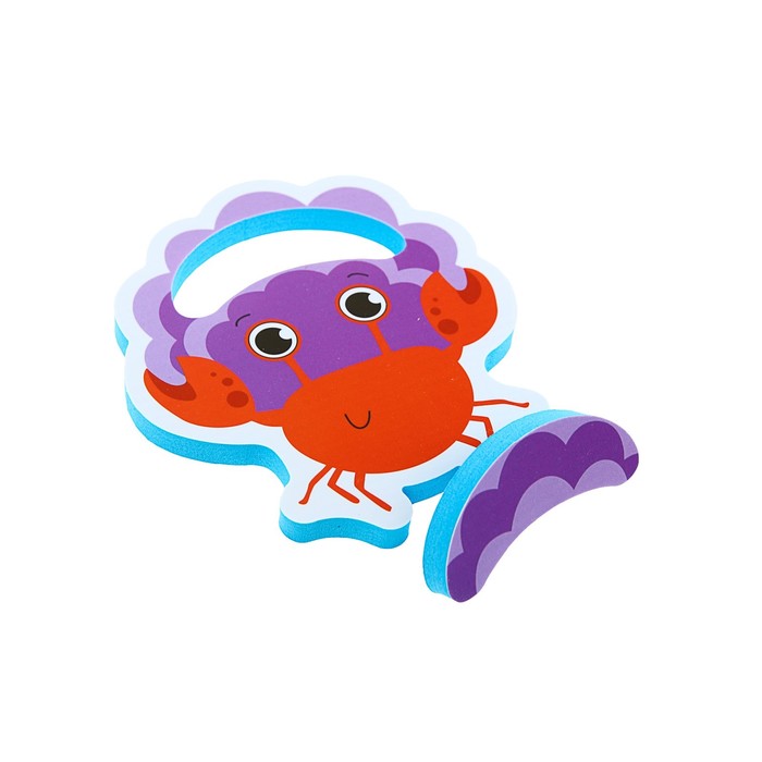 Набор игрушек для ванны «Морские жители»: наклейки из EVA, 3 шт. + удочка