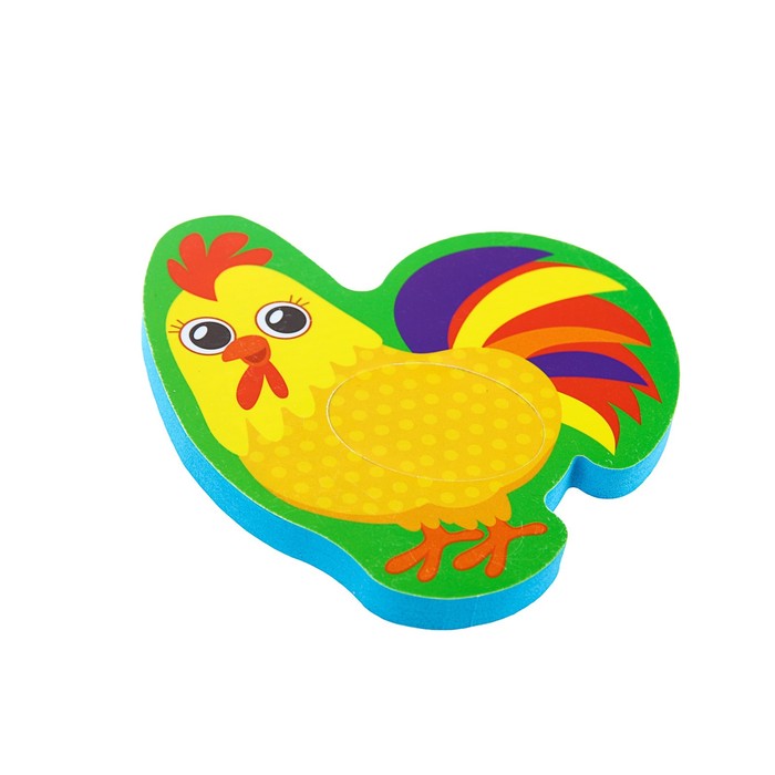 Набор игрушек для ванны «Ферма»: наклейки из EVA, 3 шт. + удочка