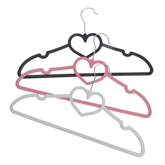 Вешалка-плечики 39х22,5х0,3 см "Рафаэль" сердце, цвет МИКС